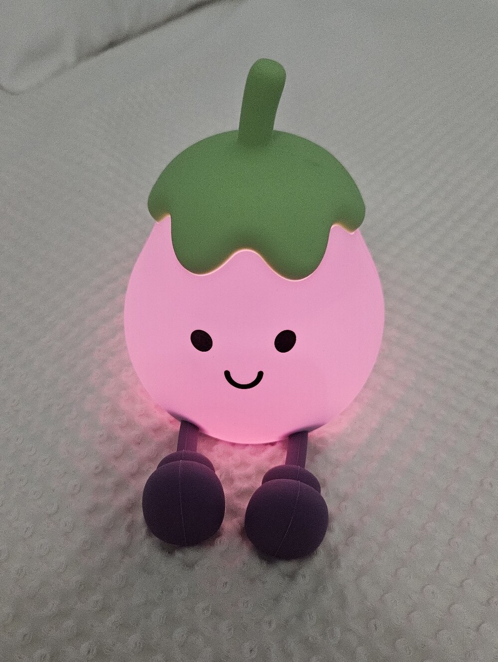 Cute Eggplant Night Light Toy - Pink & Green